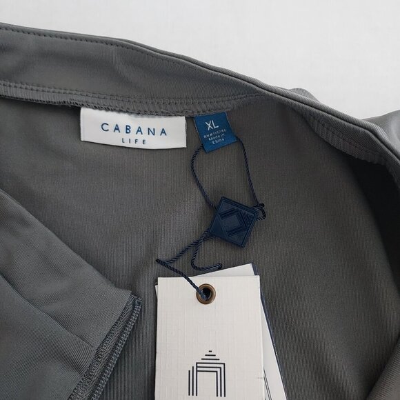 Cabana Life Men's Grey Sport Zip Rashguard Long Sleeve Top Size XL  NWT - Picture 9 of 11